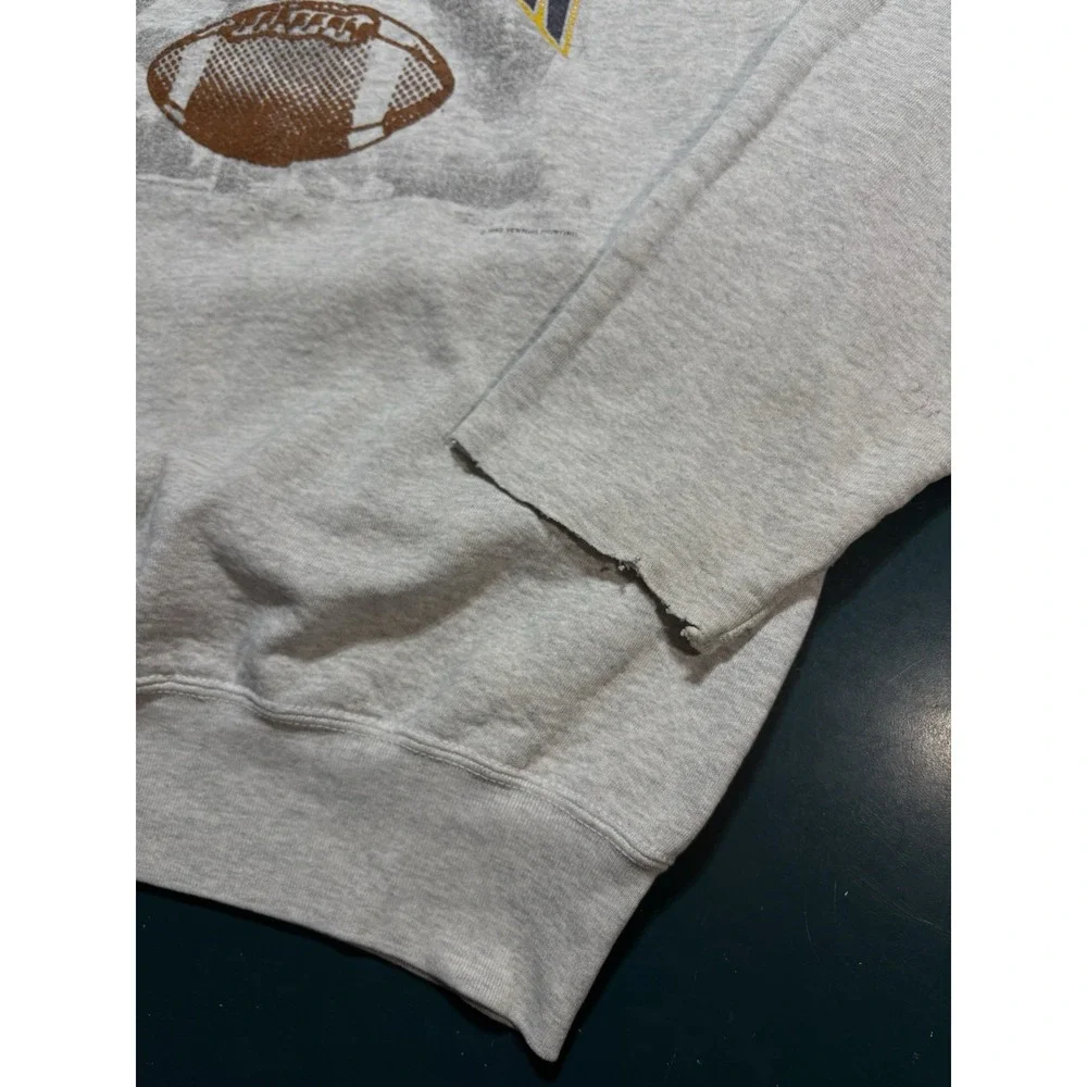 Vintage Michigan Wolverines Football Crewneck Sweatshirt Mens Large Gray 90s USA - Picture 7 of 16